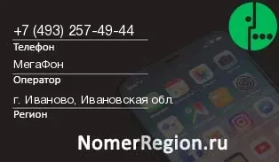 Кто звонил с 4932574944 - регион и оператор